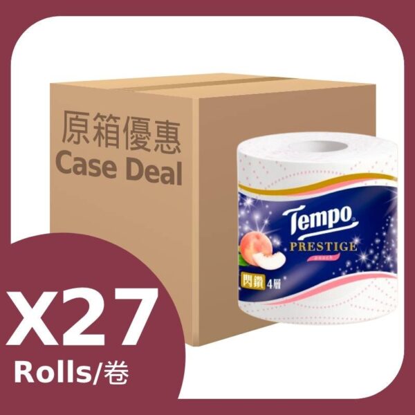 原箱得寶閃鑽四層甜心桃衛生紙 27RL