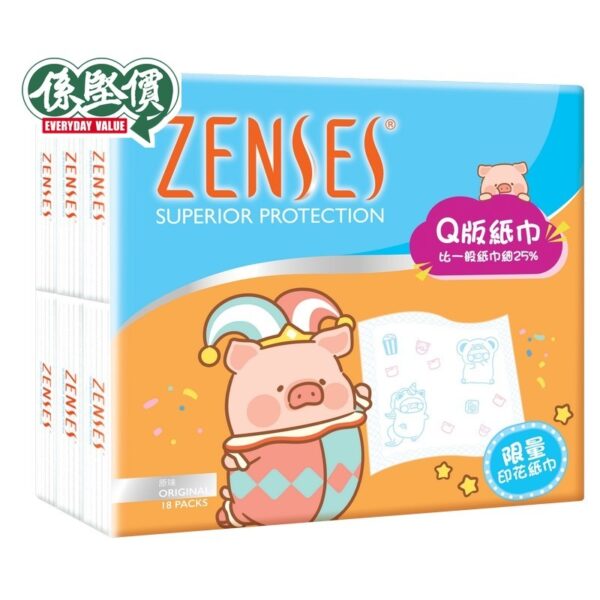ZENSES 卡通迷你紙巾原味 18PK
